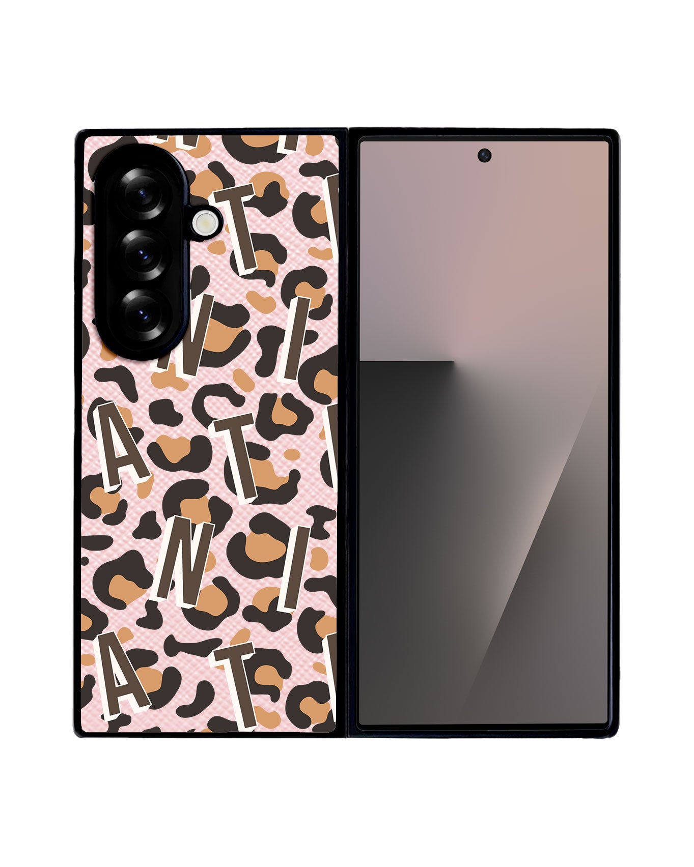 Android Flip / Fold Leather Grip - CUSTOM MONOGRAM 3.0 Leopard Monogram 2.0