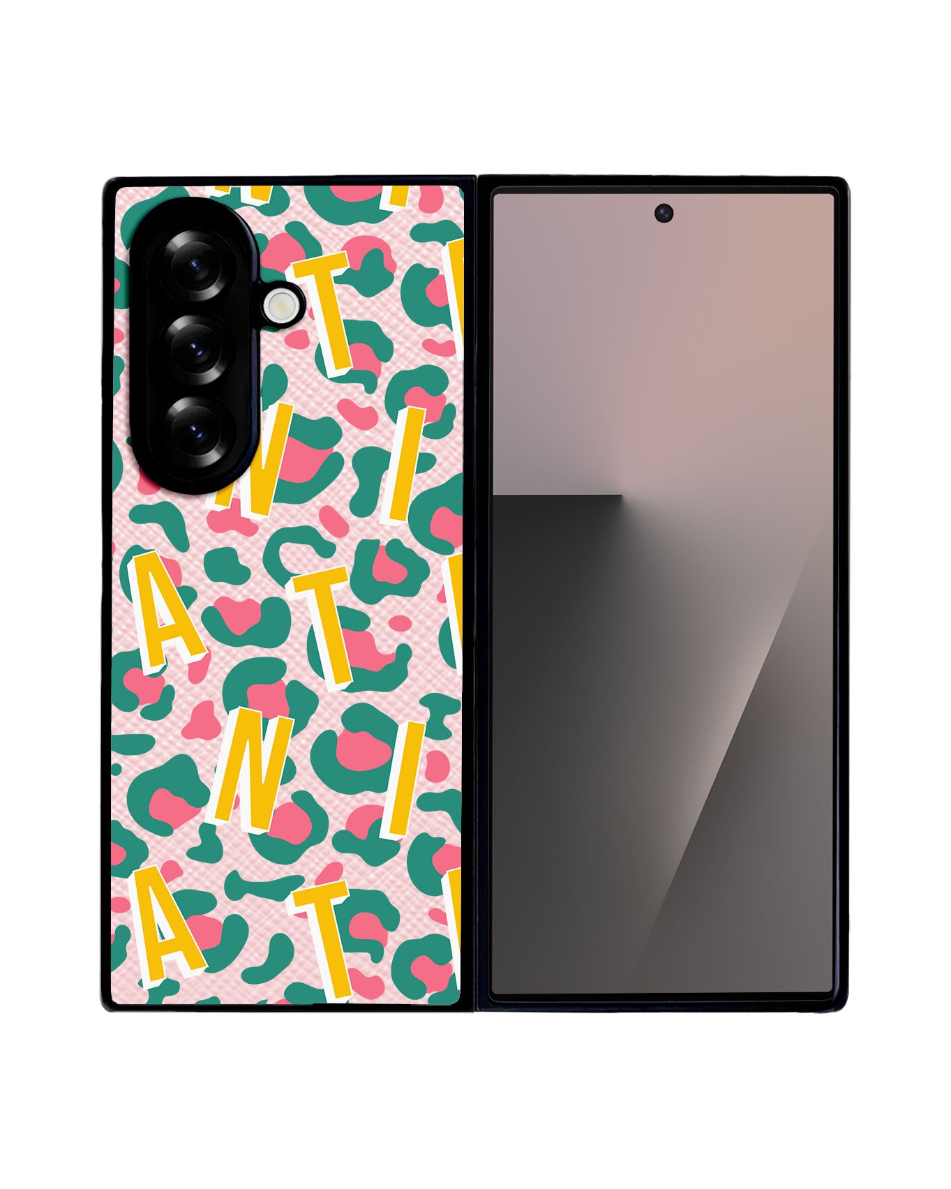 Android Flip / Fold Leather Grip - CUSTOM MONOGRAM 3.0 Leopard Monogram 4.0