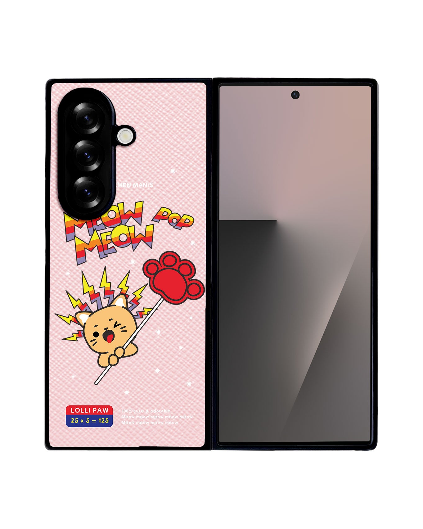 Android Flip / Fold Leather Grip - Meow Pop 2.0