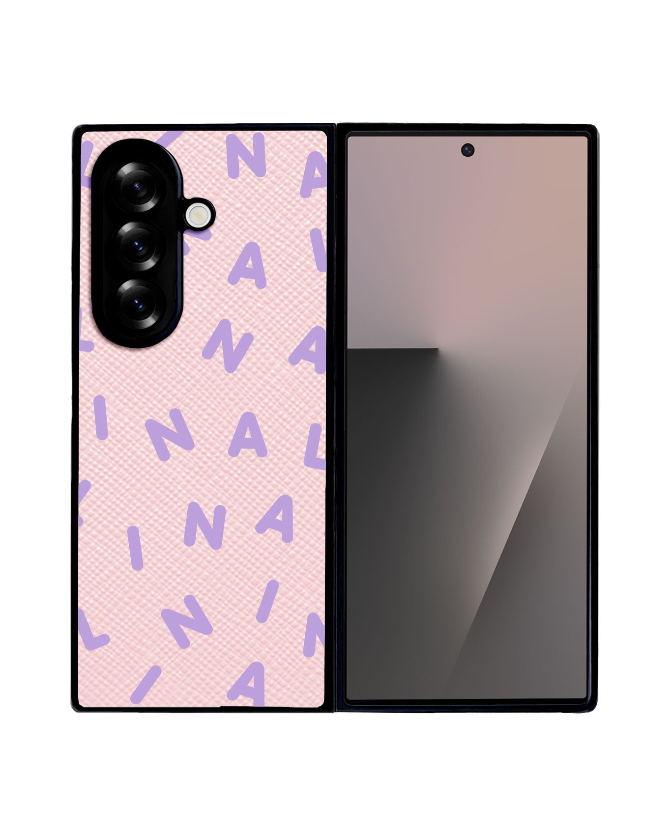 Android Flip / Fold Leather Grip - CUSTOM MONOGRAM 2.0 Lilac