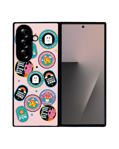 Android Flip / Fold Leather Grip - Monster Sticker Pack