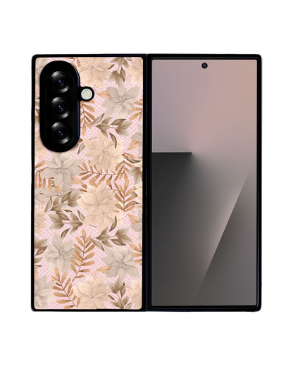 Android Flip / Fold Leather Grip - Rustic Lily