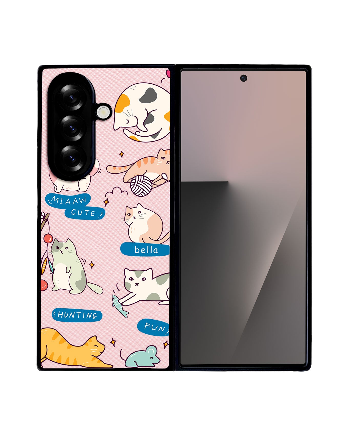 Android Flip / Fold Leather Grip - Playful Cat 2.0
