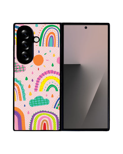 Android Flip / Fold Leather Grip - Rainbow