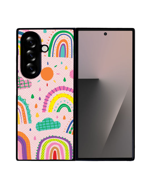 Android Flip / Fold Leather Grip - Rainbow