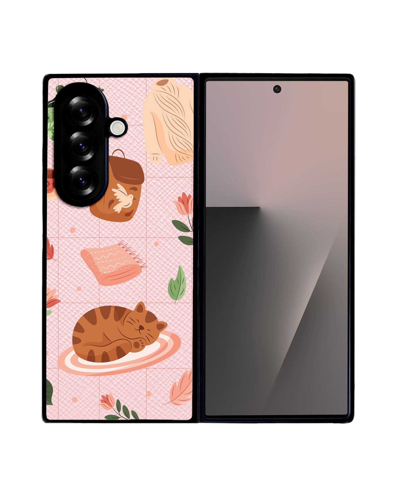 Android Flip / Fold Leather Grip - Sleepy Autumn