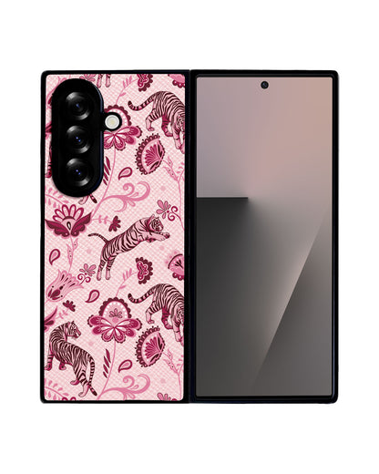 Android Flip / Fold Leather Grip - Tiger & Floral 2.0