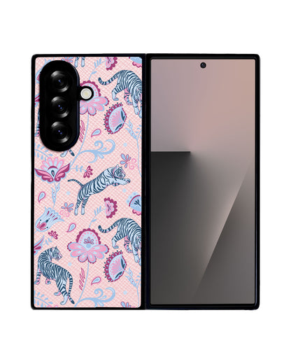 Android Flip / Fold Leather Grip - Tiger & Floral 3.0