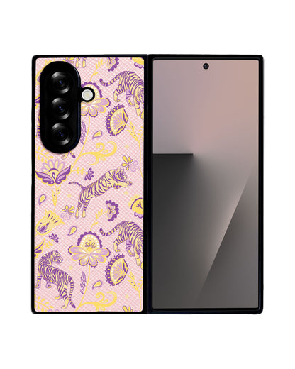 Android Flip / Fold Leather Grip - Tiger & Floral 4.0
