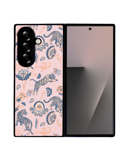 Android Flip / Fold Leather Grip - Tiger & Floral 5.0