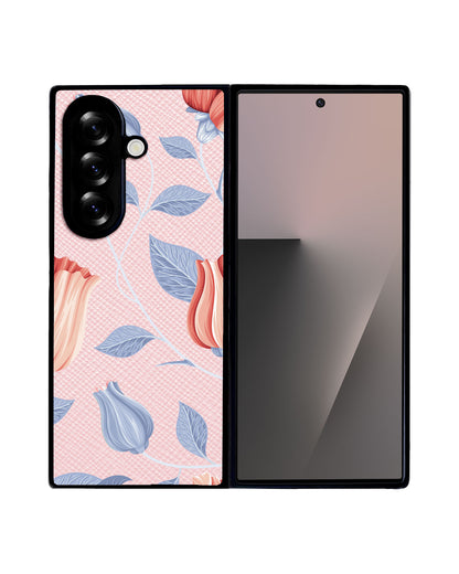 Android Flip / Fold Leather Grip - Red Tulip