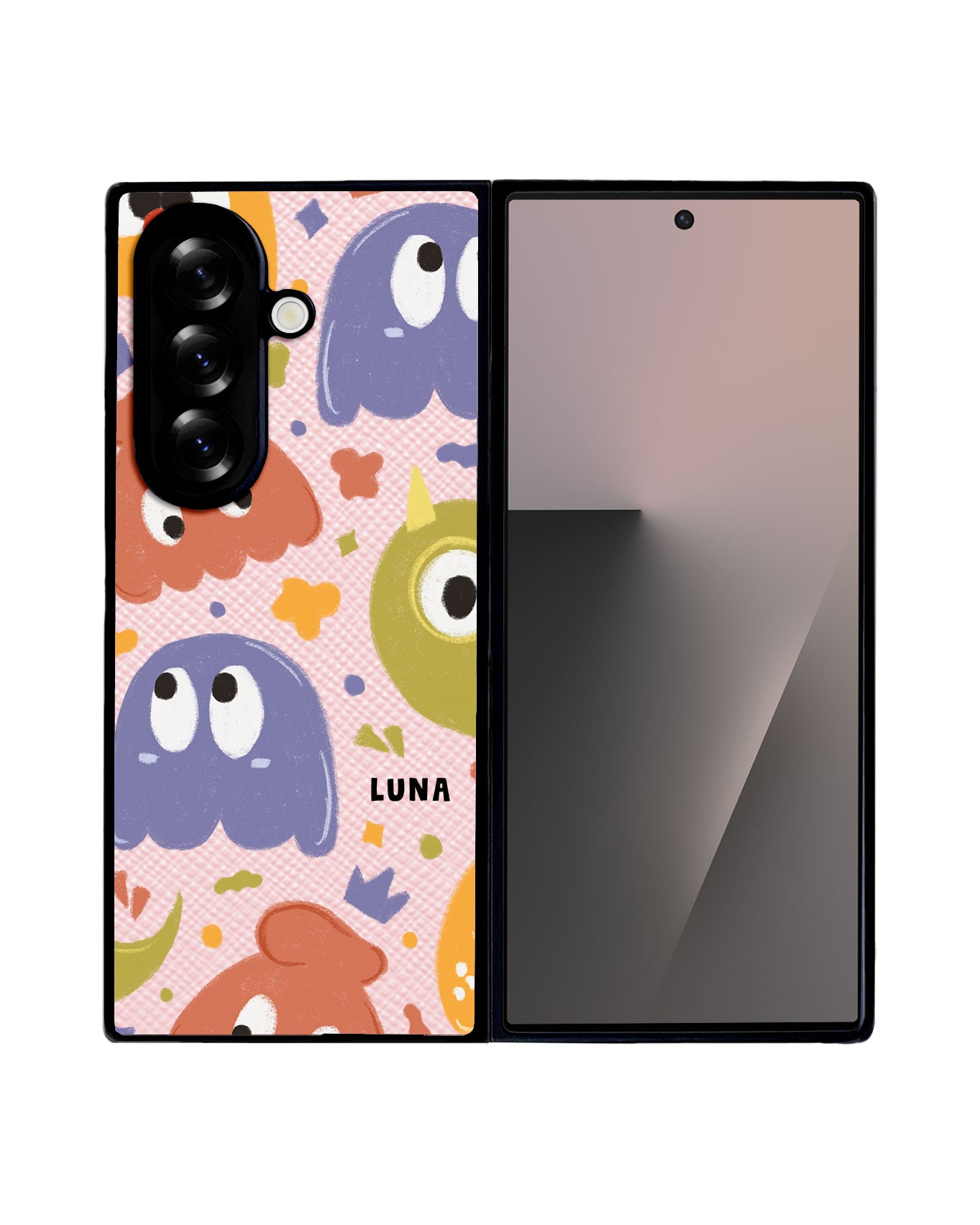 Android Flip / Fold Leather Grip - Cute Monster 1.0