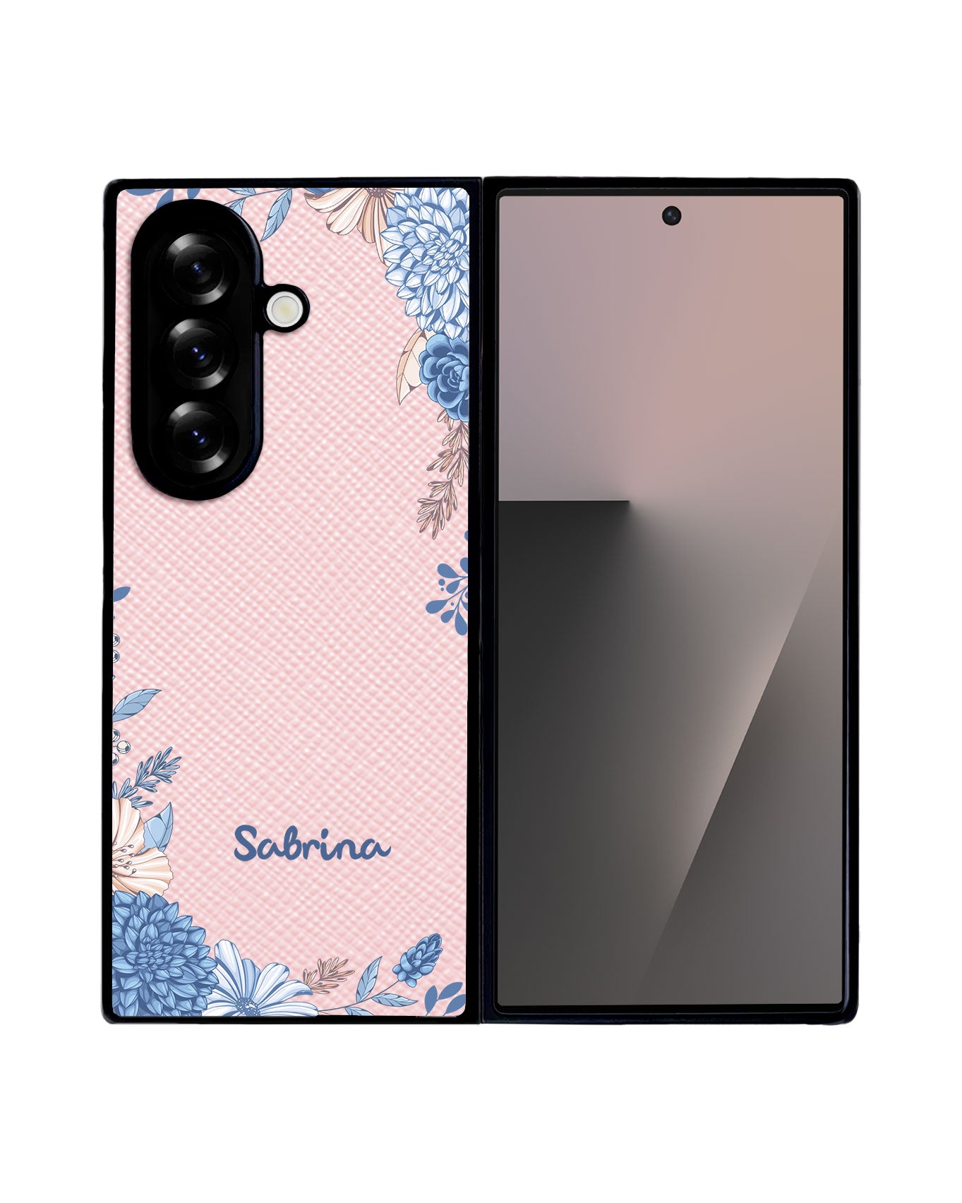 Android Flip / Fold Leather Grip - Blue Florals