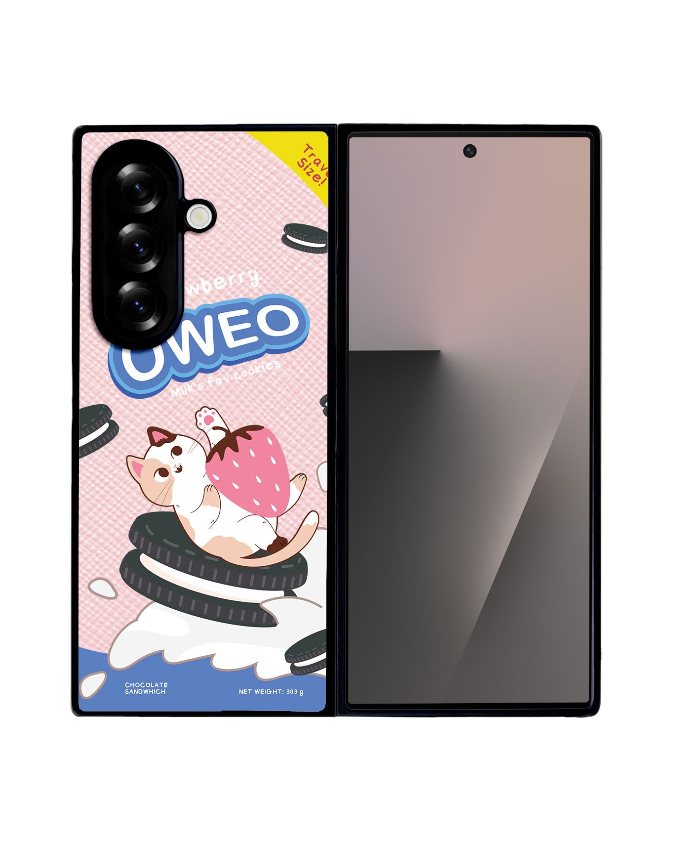 Android Flip / Fold Leather Grip - Oweo Cat