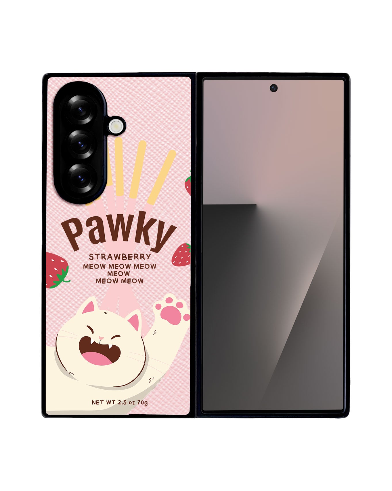 Android Flip / Fold Leather Grip - Pawky Cat