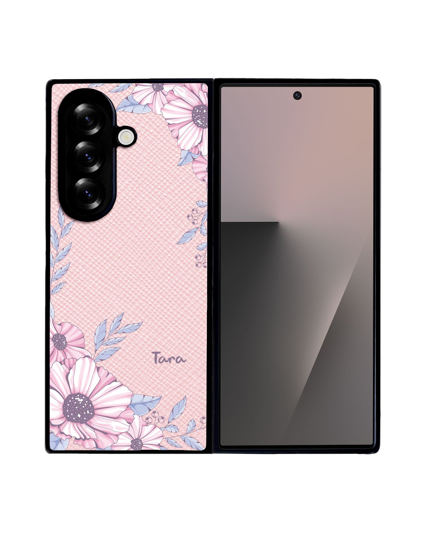 Android Flip / Fold Leather Grip - Pink Blossom
