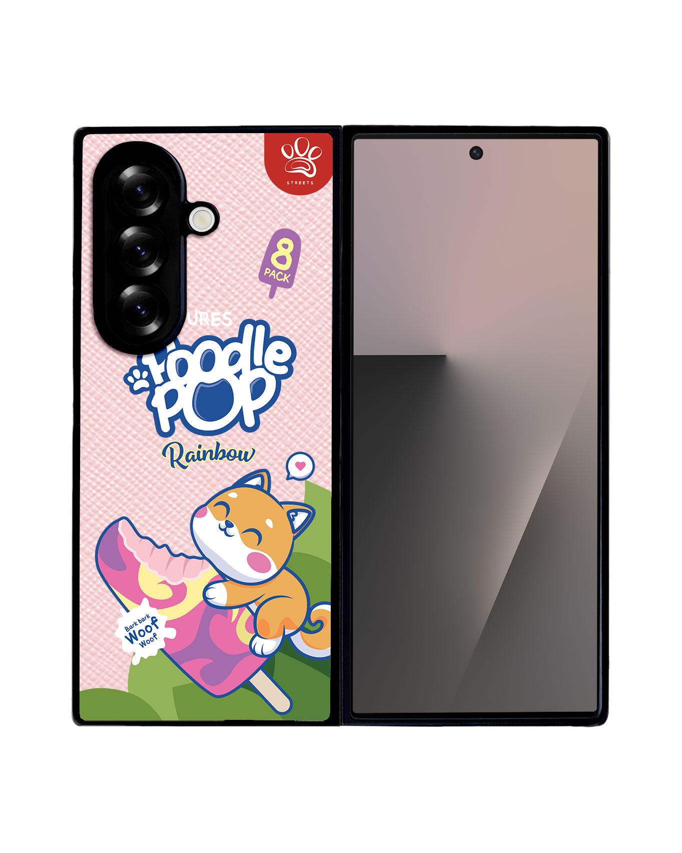 Android Flip / Fold Leather Grip - Poodle Pop