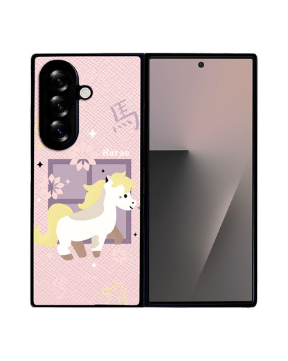 Android Flip / Fold Leather Grip - Horse (Chinese Zodiac / Shio)
