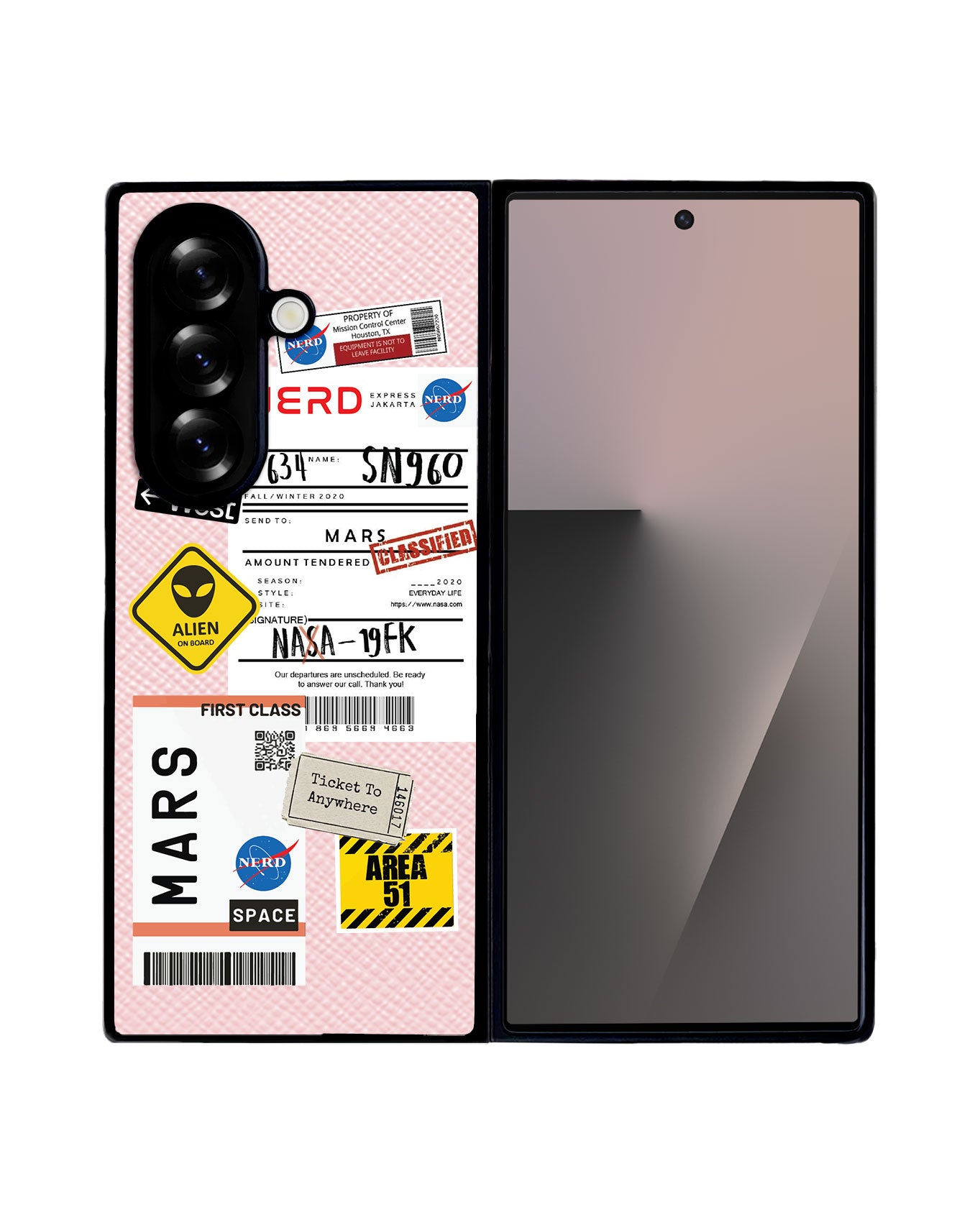 Android Flip / Fold Leather Grip - Ticket to Mars