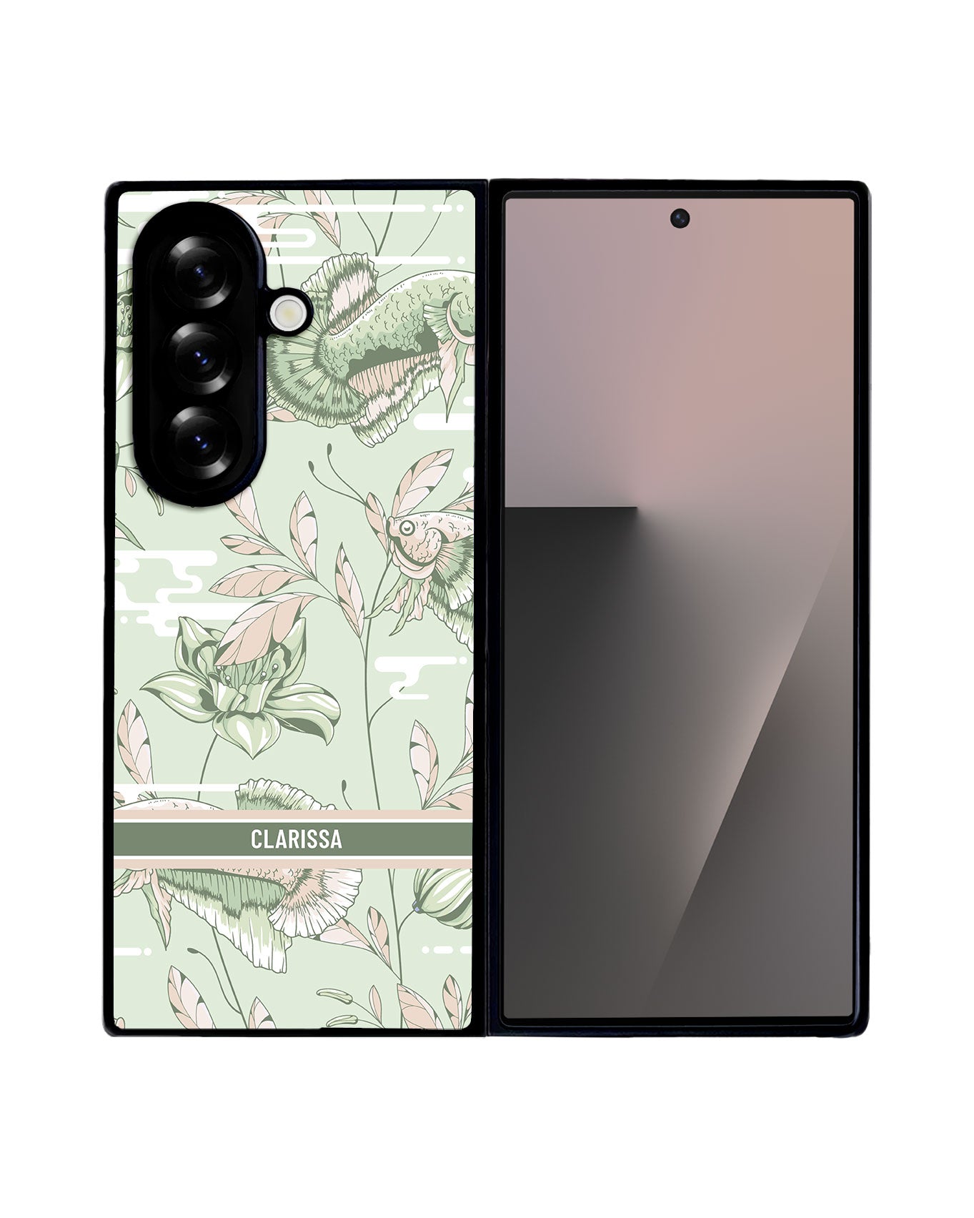 Android Flip / Fold Avant-Gloss Grip - Fish & Floral 6.0