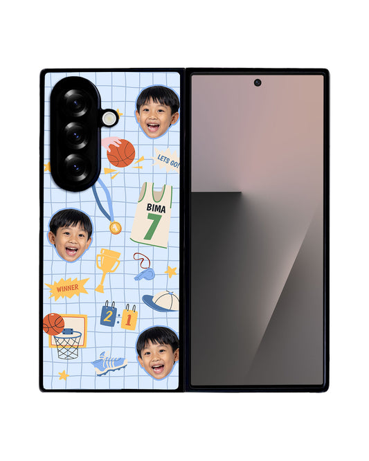 Android Flip / Fold Avant-Gloss Grip - Face grid Basketball