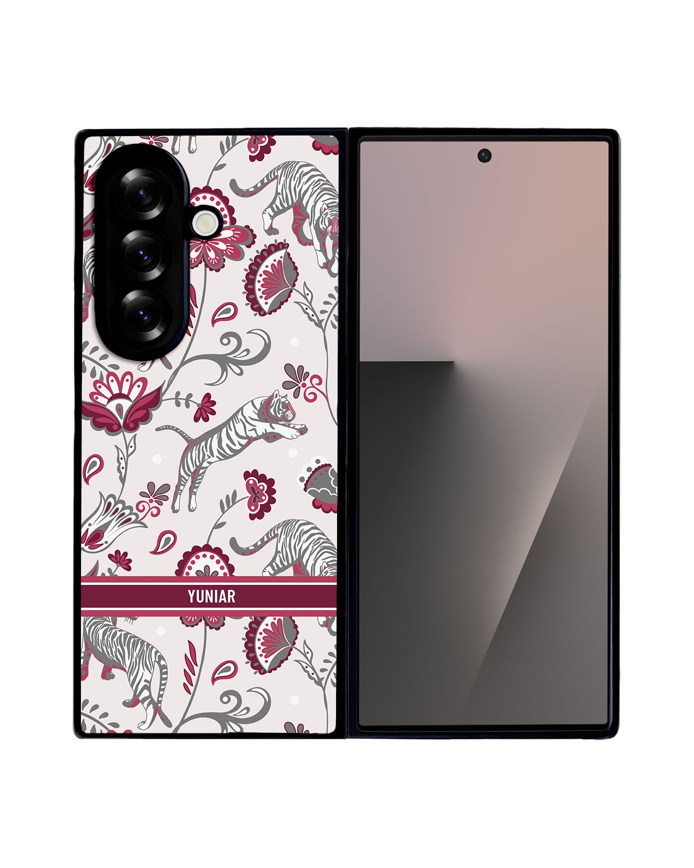 Android Flip / Fold Avant-Gloss Grip - Tiger & Floral 6.0