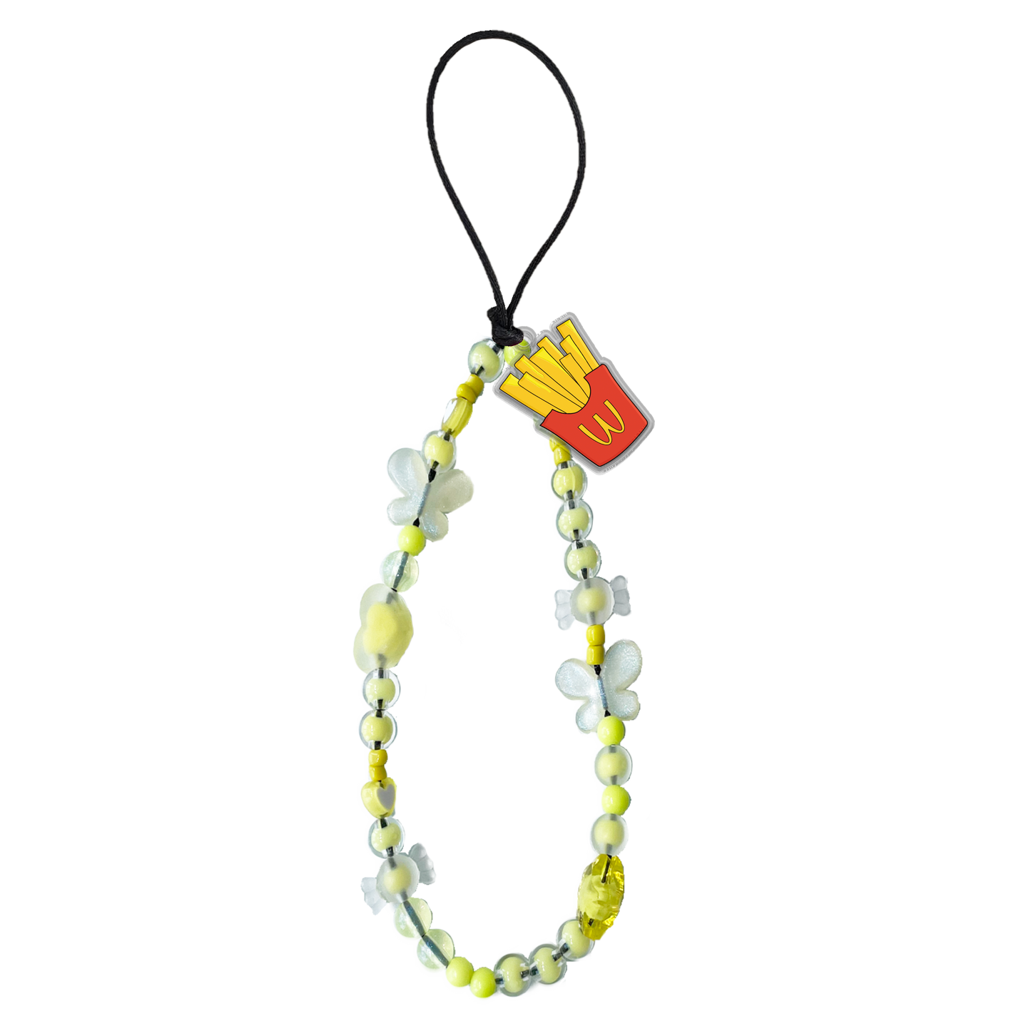 Beaded Strap with Acrylic Charm  - Fries