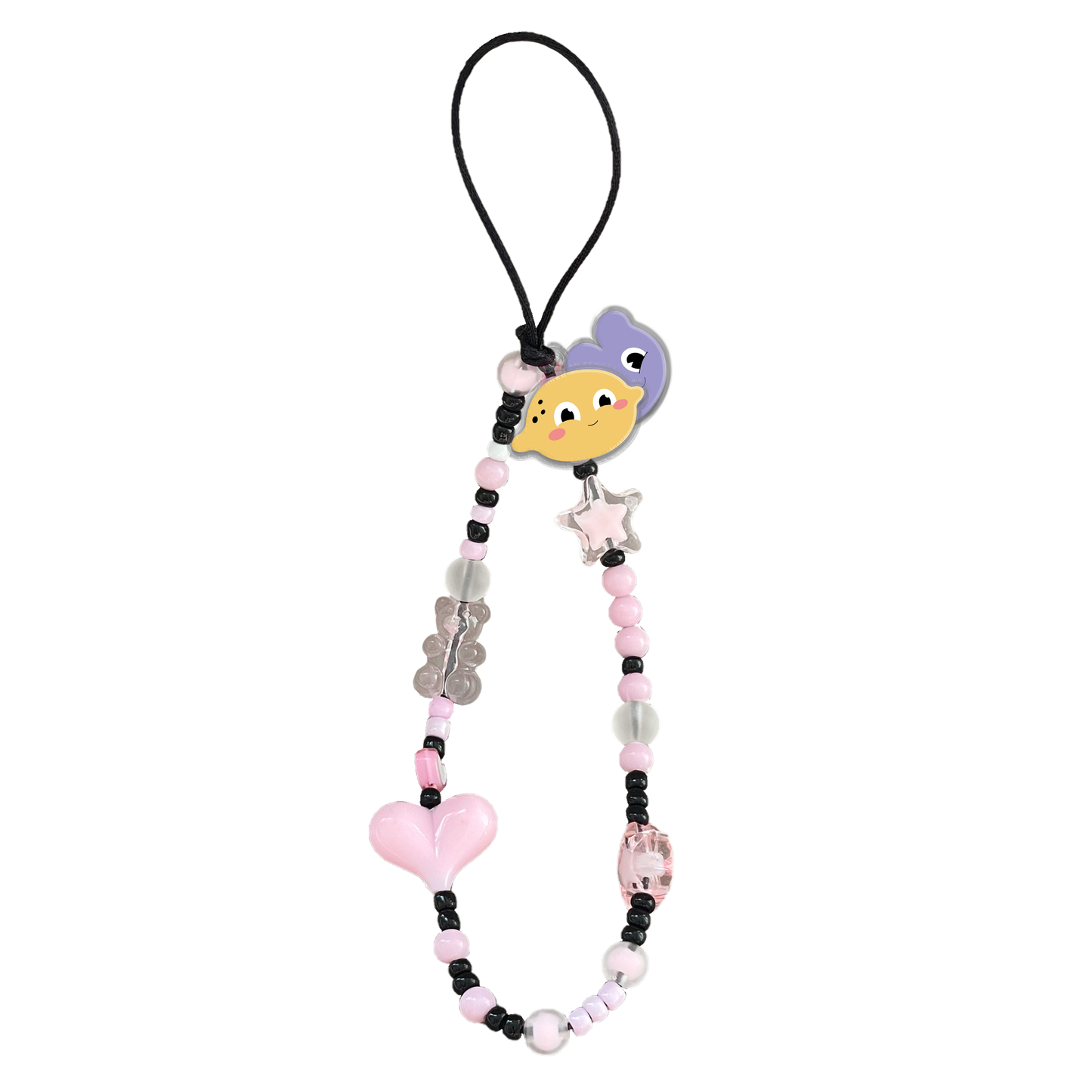 Beaded Strap with Acrylic Charm  - Garden Party