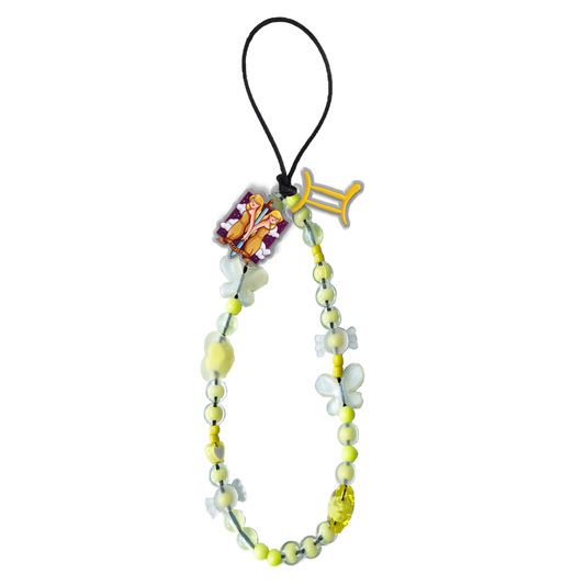 Beaded Strap with Acrylic Charm  - Gemini