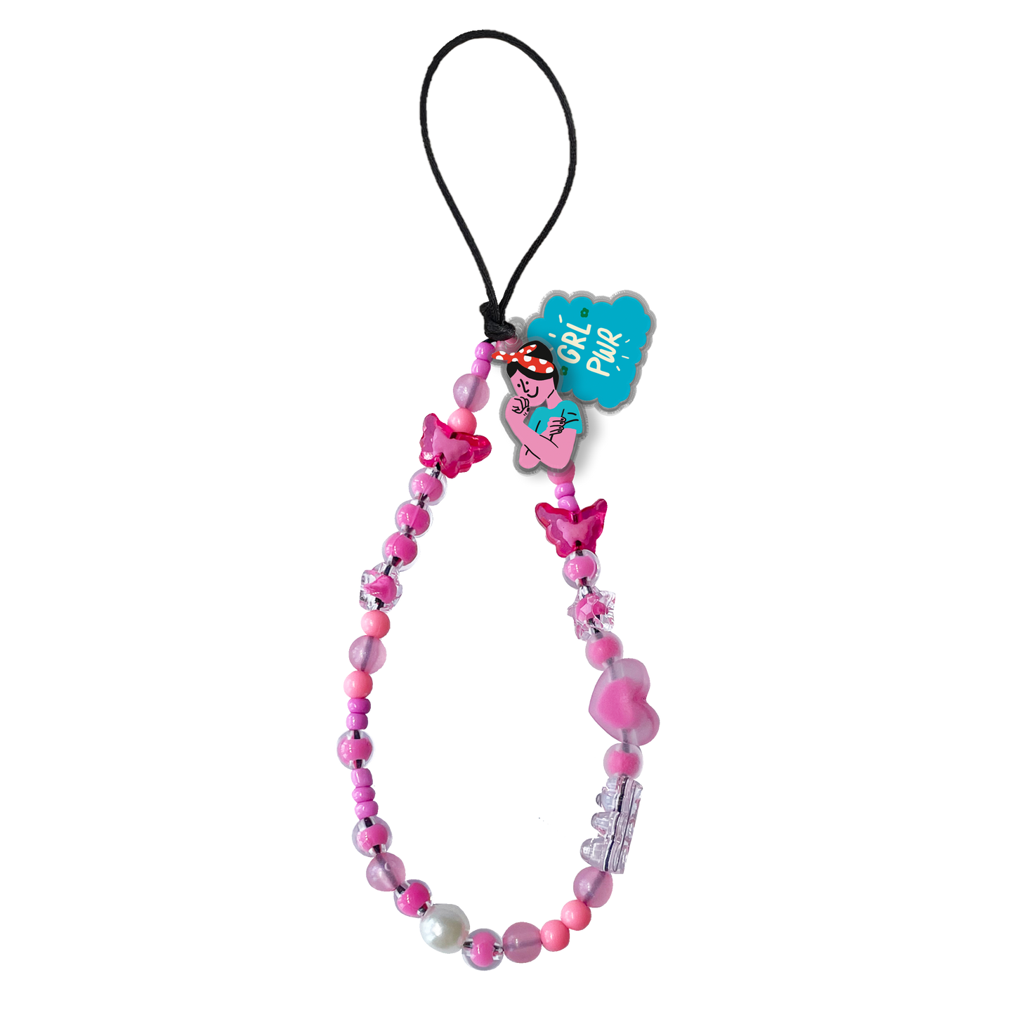 Beaded Strap with Acrylic Charm  - Girl Power 1.0