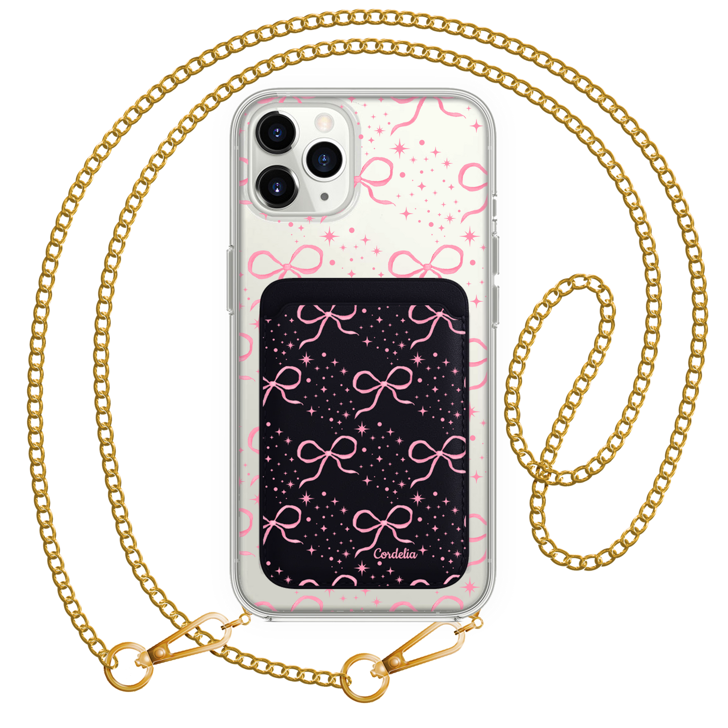 iPhone Magnetic Wallet Case - Coquette Glittery Bow