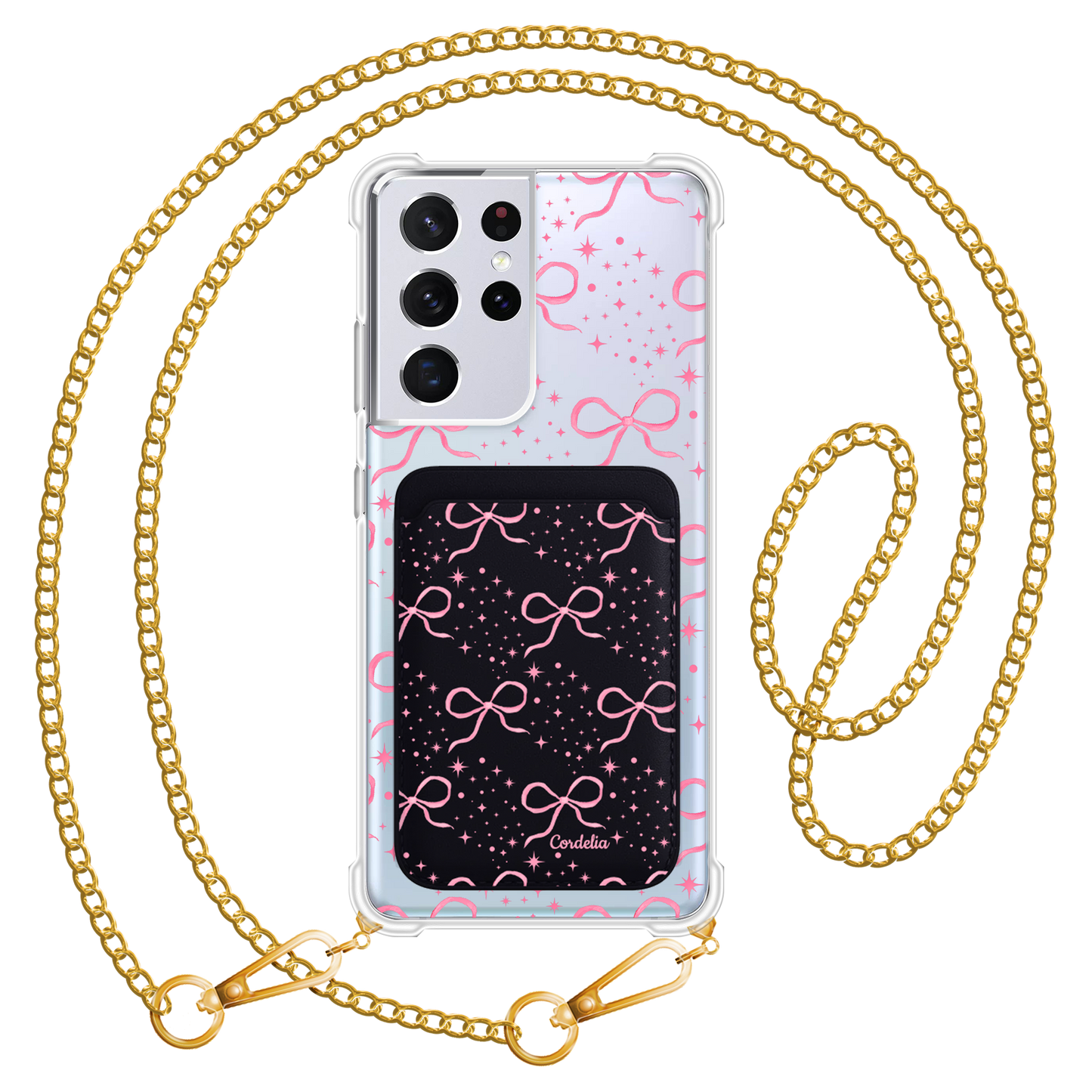 Android Magnetic Wallet Case - Coquette Glittery Bow