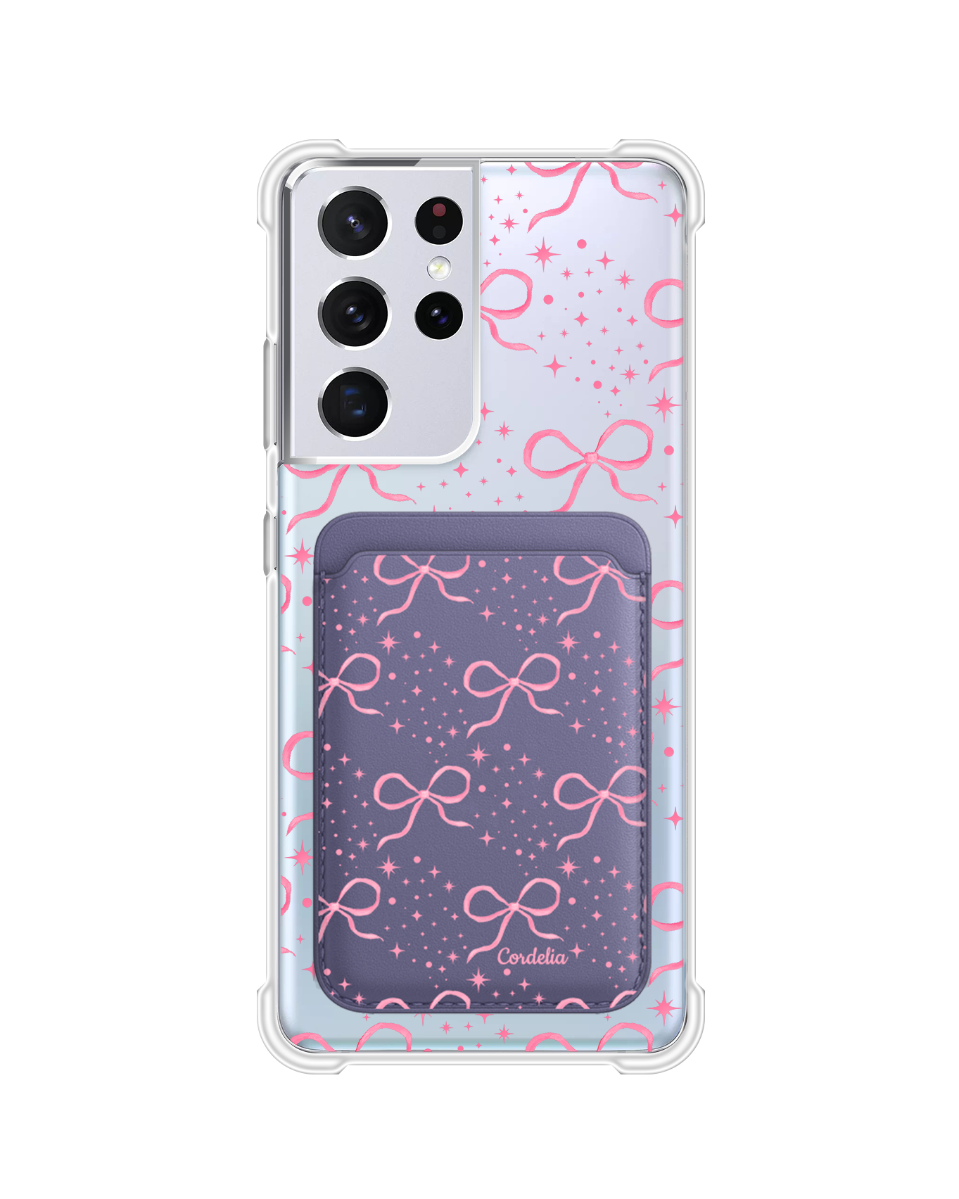 Android Magnetic Wallet Case - Coquette Glittery Bow