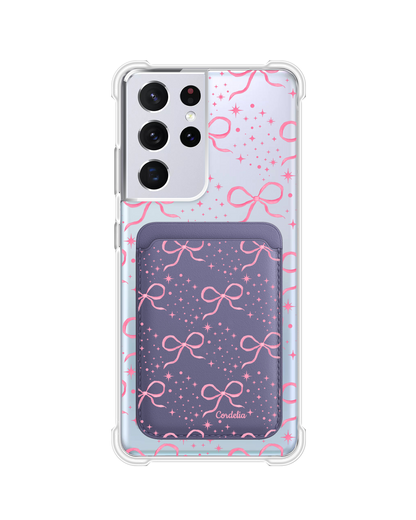 Android Magnetic Wallet Case - Coquette Glittery Bow