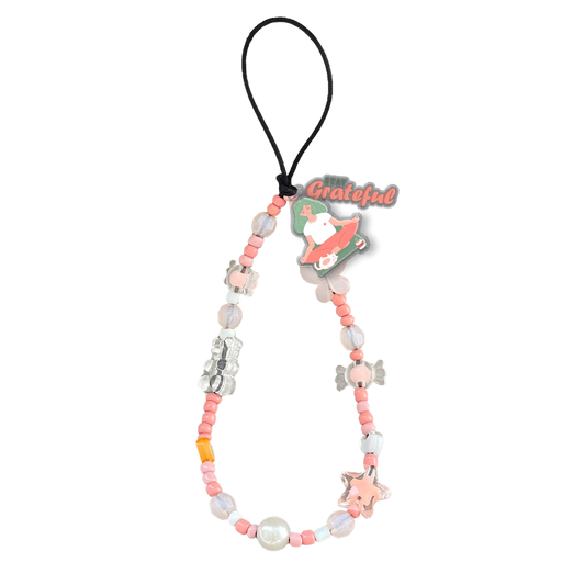 Beaded Strap with Acrylic Charm  - Grateful