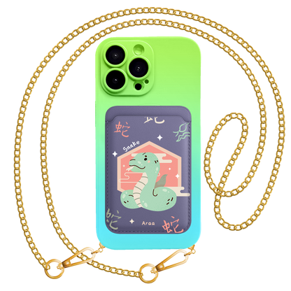 iPhone Magnetic Wallet Silicone Case - Snake