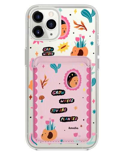 iPhone Magnetic Wallet Case - Grow Where You Are Planted