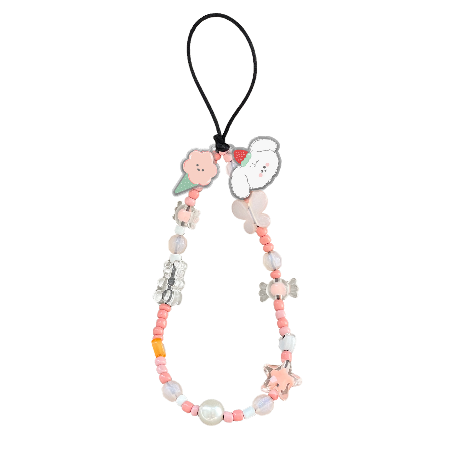 Beaded Strap with Acrylic Charm  - Happy Tummy