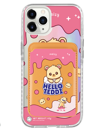 iPhone Magnetic Wallet Holo Case - Hello Teddy 2.0