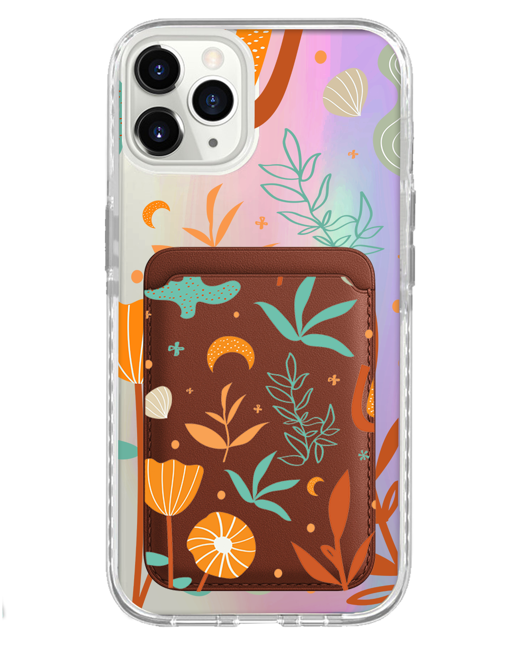 iPhone Magnetic Wallet Holo Case - Autumn Botanical