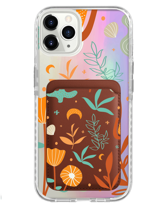 iPhone Magnetic Wallet Holo Case - Autumn Botanical