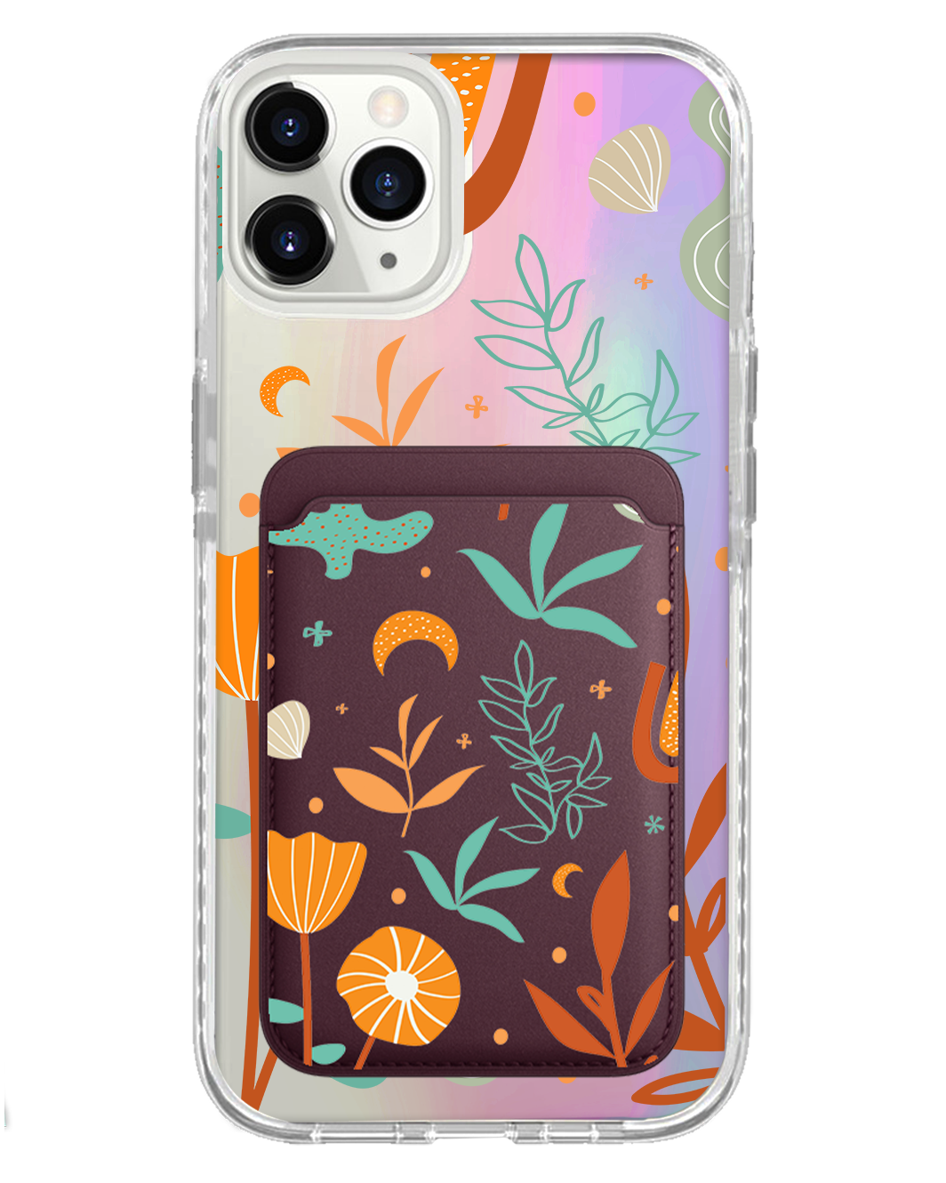 iPhone Magnetic Wallet Holo Case - Autumn Botanical