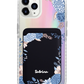 iPhone Magnetic Wallet Holo Case - Blue Florals