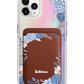 iPhone Magnetic Wallet Holo Case - Blue Florals