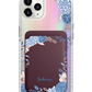 iPhone Magnetic Wallet Holo Case - Blue Florals