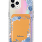 iPhone Magnetic Wallet Holo Case - Blue Florals