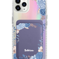 iPhone Magnetic Wallet Holo Case - Blue Florals