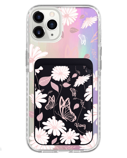 iPhone Magnetic Wallet Holo Case - Butterfly & Daisy