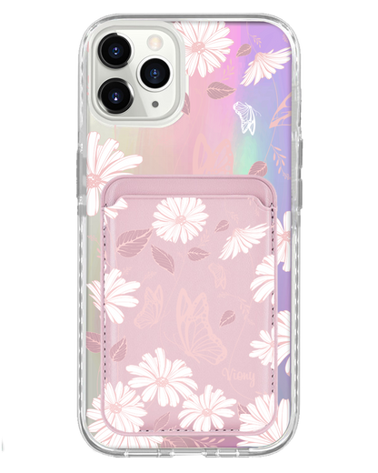 iPhone Magnetic Wallet Holo Case - Butterfly & Daisy