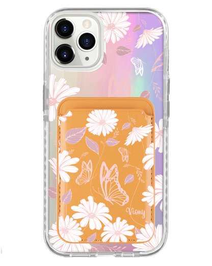 iPhone Magnetic Wallet Holo Case - Butterfly & Daisy